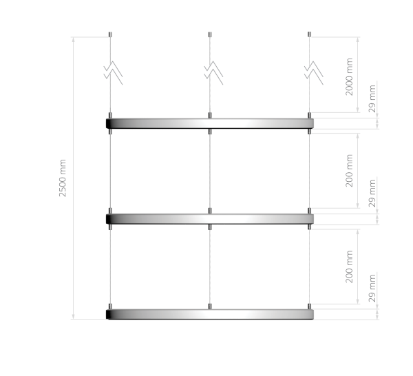 Große LED Kaskadenleuchte mit schlanker Ringform ✓ Perfekt für hohe Decken, Wohnzimmer und Konferenzräume.